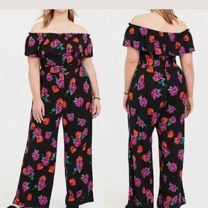Torrid floral pant romper